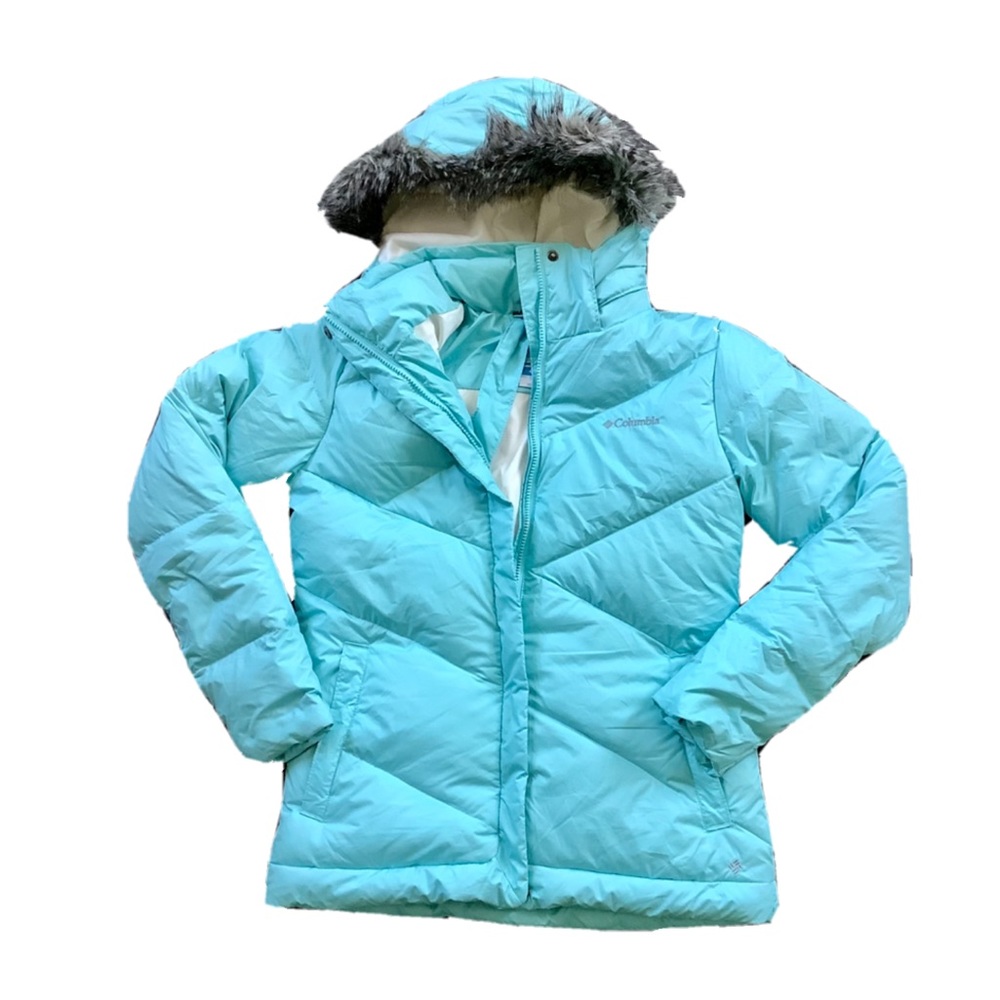 Columbia Winter Puffers Jacket Teal Blue 18/20